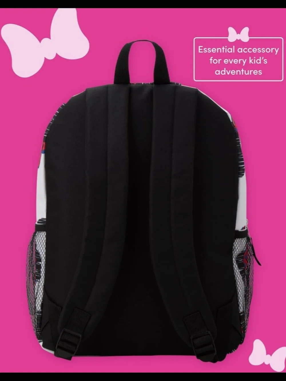 Disney White Kids Backpack with Red Bow Minnie Mouse Print. NWT